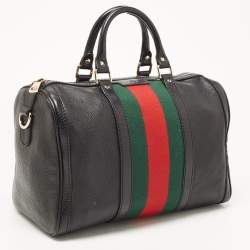 مملوكة مسبقًا حقيبة بوسطن غوتشي فنتدج ويب جلد بنيه متوسطة