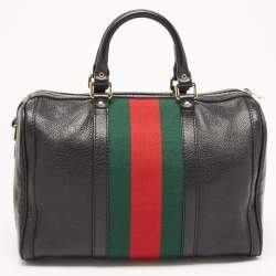 مملوكة مسبقًا حقيبة بوسطن غوتشي فنتدج ويب جلد بنيه متوسطة