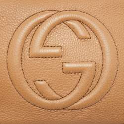 Pre Owned Gucci Beige Leather Small Soho Disco Shoulder Bag