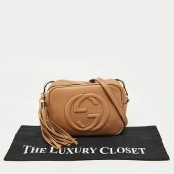 Pre Owned Gucci Beige Leather Small Soho Disco Shoulder Bag