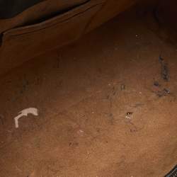 Pre Owned Gucci Beige/Black GG Supreme Canvas and Leather Medium Padlock Tote