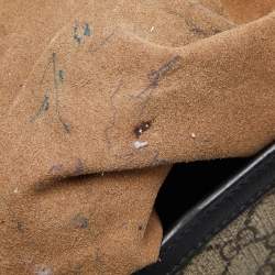 Pre Owned Gucci Beige/Black GG Supreme Canvas and Leather Medium Padlock Tote