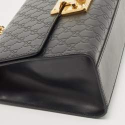 Gucci Black Guccissima Leather Medium Padlock Shoulder Bag
