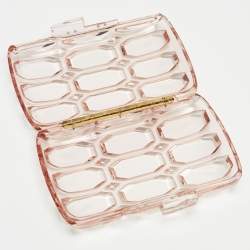 Pre Owned Gucci Clear Brown Plexiglass Aristrographic Box Clutch