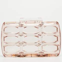 Pre Owned Gucci Clear Brown Plexiglass Aristrographic Box Clutch