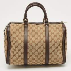 Pre Owned Gucci Beige/Ebony GG Canvas Medium Joy Boston Bag