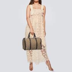 Pre Owned Gucci Beige/Ebony GG Canvas Medium Joy Boston Bag
