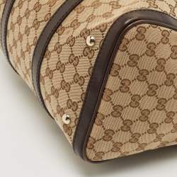 Pre Owned Gucci Beige/Ebony GG Canvas Medium Joy Boston Bag