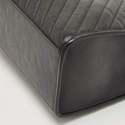 Pre Owned Gucci Black Diagonal Matelasse Leather GG Marmont Tote