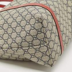 مملوكة مسبقًا Gucci Red/Blue GG Supreme Canvas and Patent Leather Medium Heart Tattoo Joy Tote