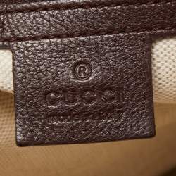 Pre Owned Gucci Ebony/Beige GG Canvas and Leather Techno Tote