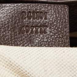 Pre Owned Gucci Ebony/Beige GG Canvas and Leather Techno Tote