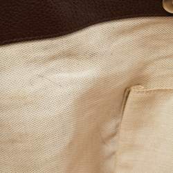 Pre Owned Gucci Ebony/Beige GG Canvas and Leather Techno Tote