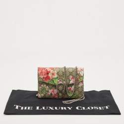 Gucci Multicolor GG Blooms Supreme Canvas and Leather Dionysus Wallet On Chain