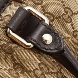 Pre Owned Gucci Beige/Brown GG Canvas and Leather Medium Sukey Tote