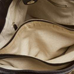 Pre Owned Gucci Beige/Brown GG Canvas and Leather Medium Sukey Tote