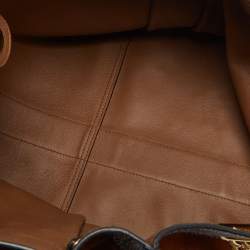 Pre Owned Gucci Brown/Black Suede and Patent Leather Large Rajah Tote