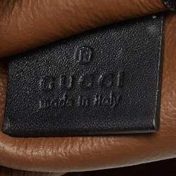 Pre Owned Gucci Brown/Black Suede and Patent Leather Large Rajah Tote