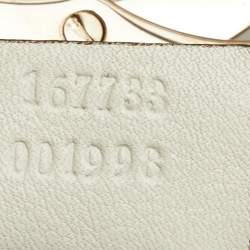 Pre Owned Gucci Off White Leather Small Britt Tassel Hobo