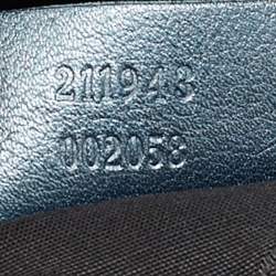 Pre Owned Gucci Metallic Blue Guccissima Leather Large Sukey Tote