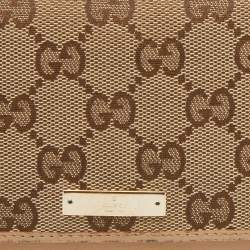 Gucci Beige GG Canvas and Leather Flap Continental Wallet