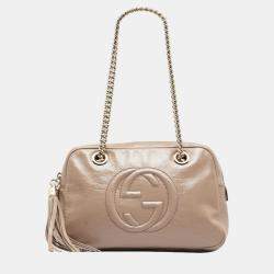 Gucci Blue Grained Leather Soho Cahi GG Shoulder Bag Gucci