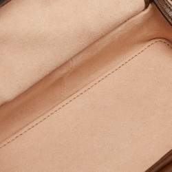 Pre Owned Gucci Beige/Brown GG Supreme Canvas and Leather Clasp Crossbody Bag