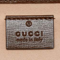 Pre Owned Gucci Beige/Brown GG Supreme Canvas and Leather Clasp Crossbody Bag