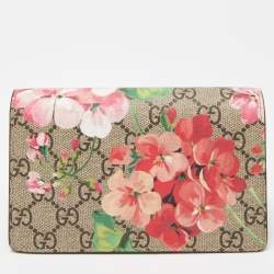 Gucci Pink/Beige GG Supremes Canvas Super Mini Blooms Dionysus Chain Bag