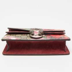Gucci Pink/Beige GG Supremes Canvas Super Mini Blooms Dionysus Chain Bag