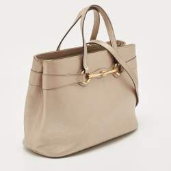 مملوكة مسبقًا Gucci Rose Gold Leather Medium Bright Bit Tote