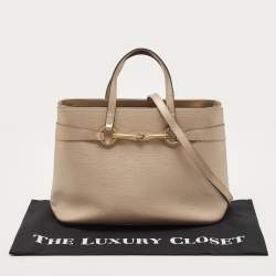 مملوكة مسبقًا Gucci Rose Gold Leather Medium Bright Bit Tote