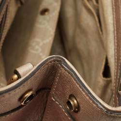 مملوكة مسبقًا Gucci Rose Gold Leather Medium Bright Bit Tote