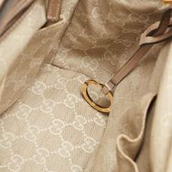 مملوكة مسبقًا Gucci Rose Gold Leather Medium Bright Bit Tote