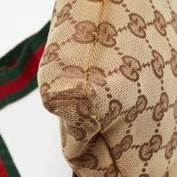 Pre Owned Gucci Beige/Brown GG Canvas and Leather Belt Bag