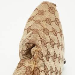 Pre Owned Gucci Beige/Brown GG Canvas and Leather Belt Bag