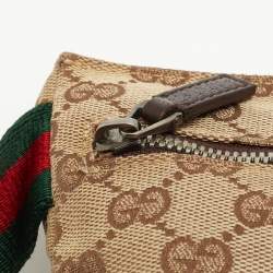Pre Owned Gucci Beige/Brown GG Canvas and Leather Belt Bag