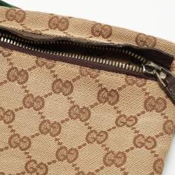 Pre Owned Gucci Beige/Brown GG Canvas and Leather Belt Bag