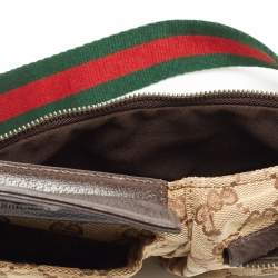 Pre Owned Gucci Beige/Brown GG Canvas and Leather Belt Bag
