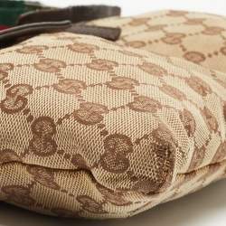 Pre Owned Gucci Beige/Brown GG Canvas and Leather Belt Bag