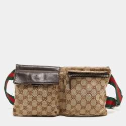 Gucci Beige/Brown GG Canvas and Leather Belt Bag Gucci