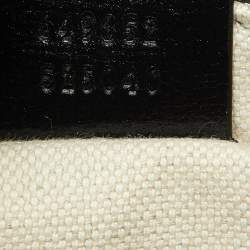 Pre Owned Gucci Beige/Black Wicker and Leather Horsebit 1955 Bucket Bag 