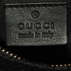 Pre Owned Gucci Black Guccissima Leather Zip Crossbody Bag
