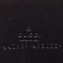 Gucci Black Guccissima Leather Zip Around Card Case