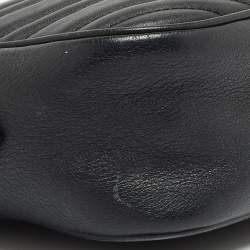 Gucci Black Matelasse Leather Small GG Marmont Shoulder Bag