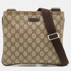 Gucci Beige GG Supreme Canvas Crossbody Bag