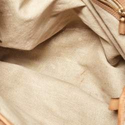 Pre Owned Gucci Green/Beige Floral Canvas and Pelham Hobo