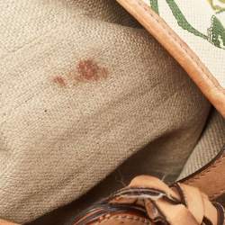 Pre Owned Gucci Green/Beige Floral Canvas and Pelham Hobo