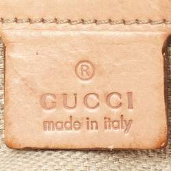 Pre Owned Gucci Green/Beige Floral Canvas and Pelham Hobo