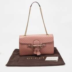 Gucci Pink Microguccisima Leather Medium Emily Shoulder Bag